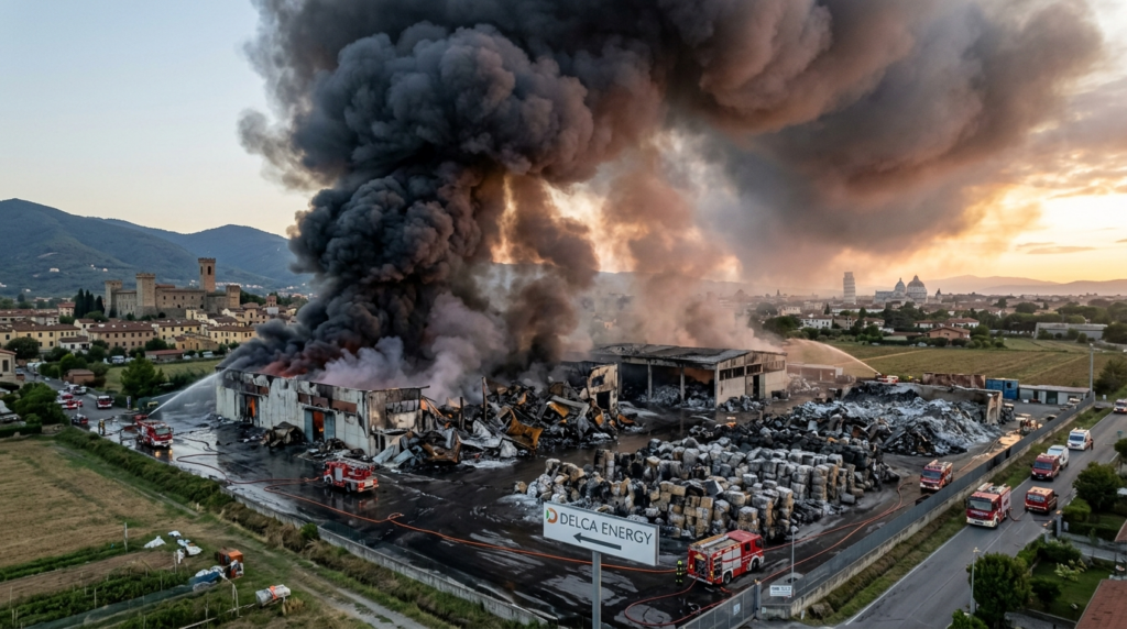 Delca Energy Fire in Vicopisano: Toxic Cloud Alert and Environmental Emergency in Tuscany / Maxi Incendio alla Delca Energy di Vicopisano: Emergenza Nube Tossica e Allarme Ambientale nel Pisano